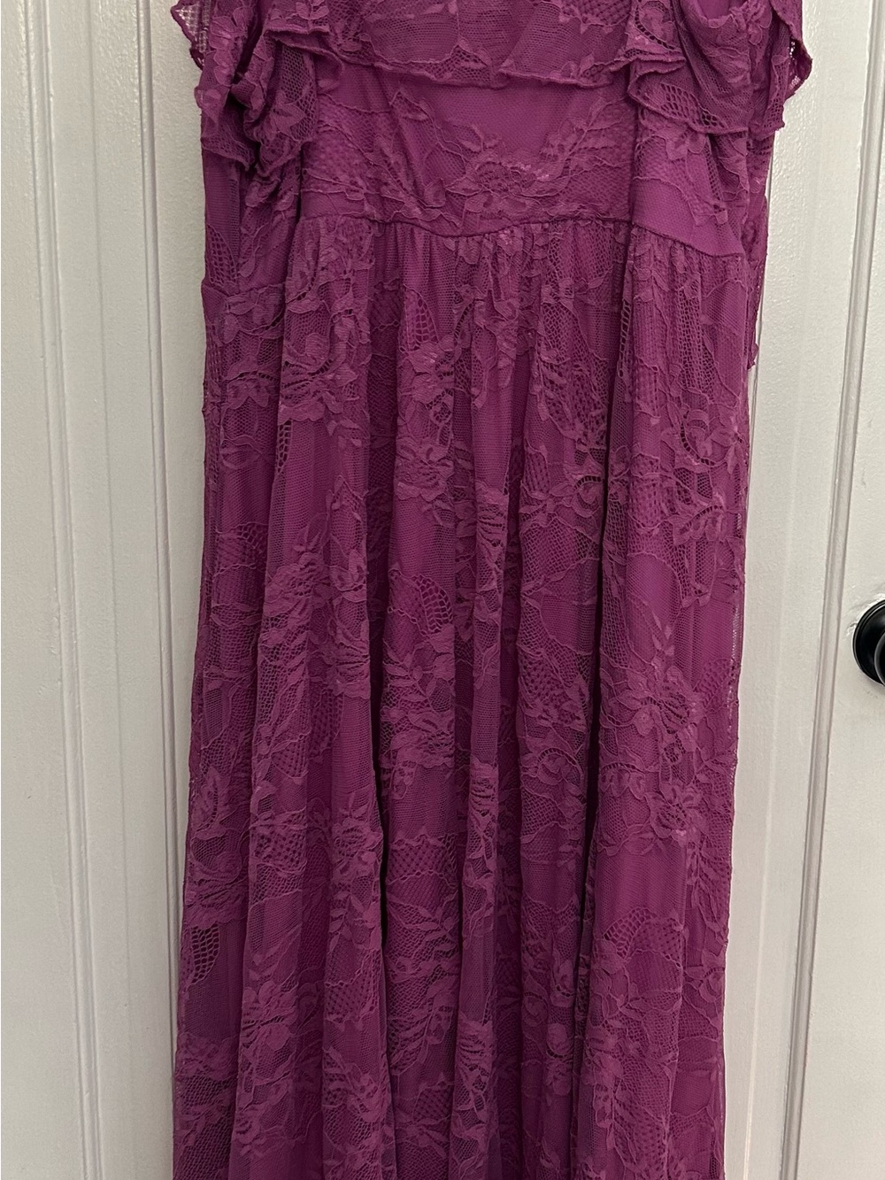 Torrid Purple Lace High-Low Ruffle Dress - Picture 3 of 8